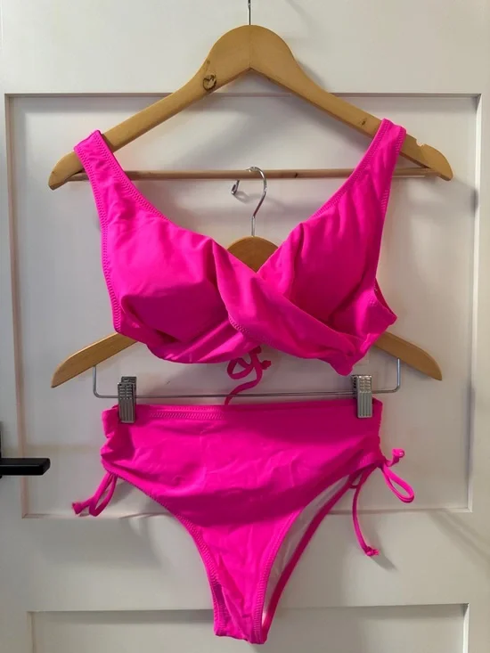 Women’s Hot Pink Two-Piece Swim Set - Classic Bikini - Picture 10 of 10